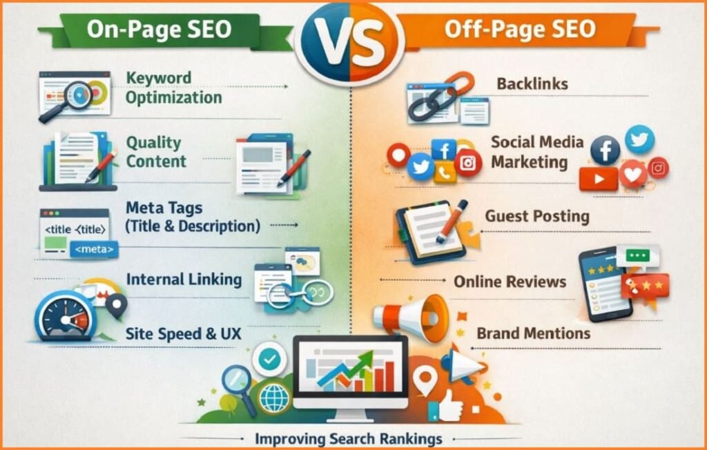 On Page SEO VS Off Page SEO